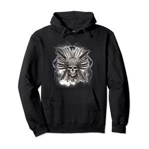 Aztec Warrior Skull Chicano Mexican Pullover Hoodie